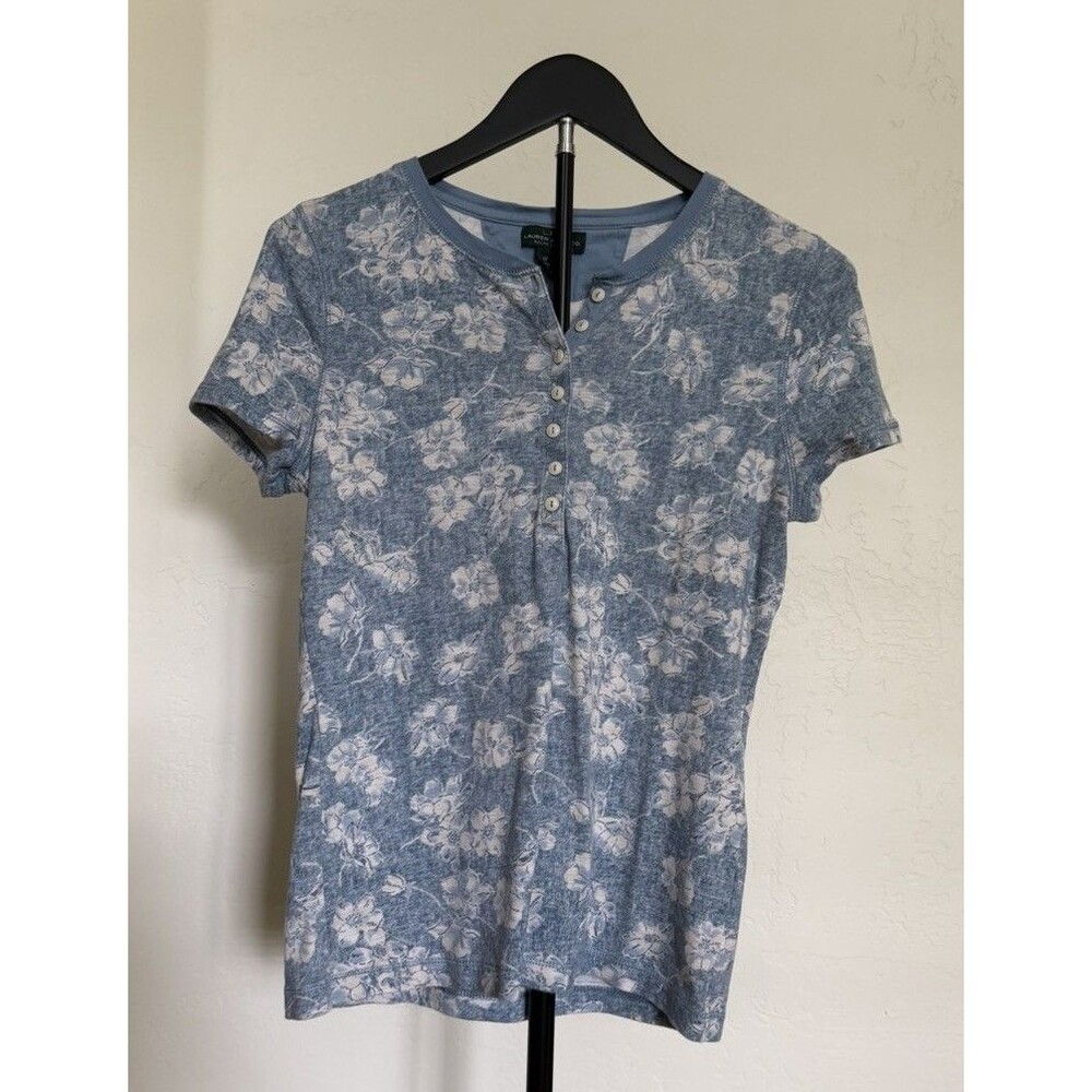 Vintage Y2K Ralph Lauren Jeans Co Women’s Floral Henley Top Tee M Cottagecore